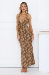 Remind Me Later Maxi Dress Brown