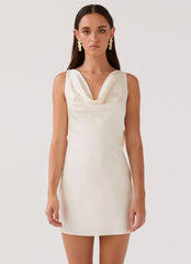 Be Mine Satin Mini Dress - Ivory