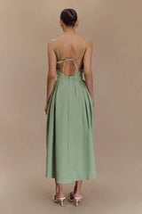 Rebecca Cotton Midi Dress - Basil