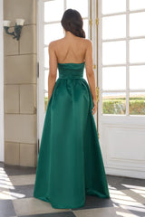 Elegance In Motion Strapless Maxi Dress Green